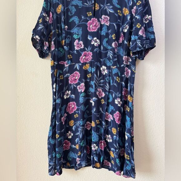Old Navy Blue Floral Print Puff Sleeve Keyhole Dress Women’s Sz XXL Feminine - Picture 6 of 9
